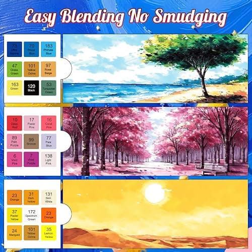 AenArt Alcohol Markers, 80 Color Dual Tip Art Drawing Markers, Artist Pens with Organizing Case for Adult Drawing Coloring Sketching（White Barrel） thumbnail 6