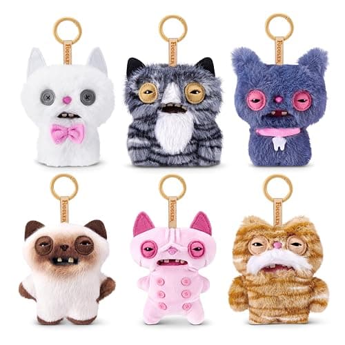 Fuggler Alley Cat Keyring 5 Inch (6 Pack) by ZURU | Clip-on Funny Ugly Monster keyrings; signature teeth; soft & collectible; for fans & collectors; gift for tweens & teens - Image 1
