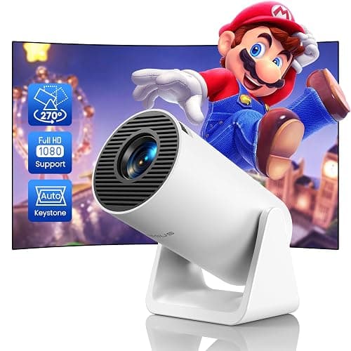 [270°Adjustable Stand] Mini Projector with 5G WiFi and Bluetooth, WiMiUS S27 Portable Projector 1080P, 200" Screen Bluetooth Projector, Auto Keystone Outdoor Projector for Phone/TV Stick/HDMI/PS5 - Image 1