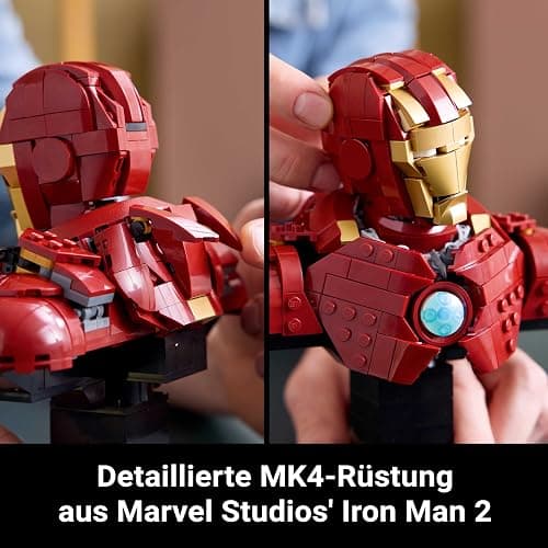 LEGO ǀ Marvel Iron Man MK4 Büste - Modellbau für Erwachsene - inkl. Tony Stark Minifigur sowie Schulterkanonen & drehbarem Kopf - Sammlerstück & Avengers Geschenk für Fans - 76327 thumbnail 9