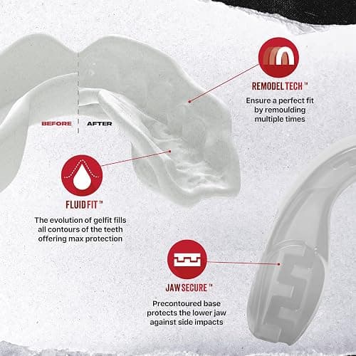 SAFEJAWZ Mouthguard Slim Fit, Adults and Junior Mouth Guard with Case for Boxing, Basketball, Lacrosse, Football, MMA, Martial Arts, Hockey and All Contact Sports thumbnail 3