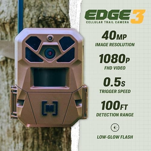 Moultrie Edge 3 Cellular Trail Camera - 40MP HD Photo Capture - 1080p Low-Glow Flash - GPS - Multi-Carrier Auto-Connect - Built-in Memory - 0.5s Trigger Speed - AI Buck Detection thumbnail 3