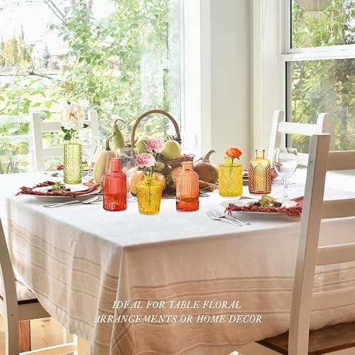 30 Pcs Colored Bud Vase Set,Vintage Glass Vases for Flower Centerpieces Wedding & Party Decor,Home Table Decorations,Bud Vases in Bulk for Housewarming thumbnail 7