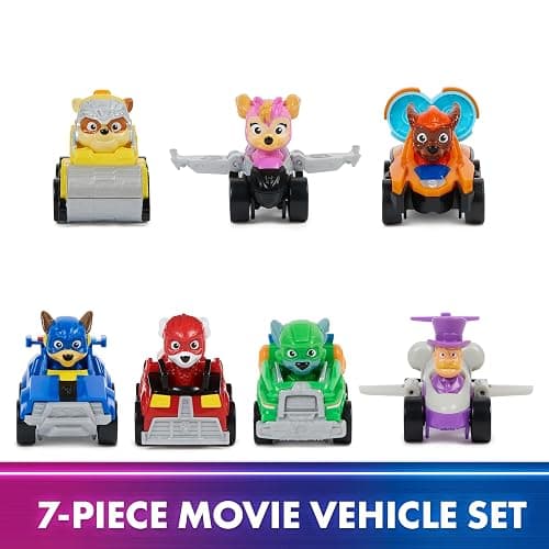 Paw Patrol: The Mighty Movie Toy Vehicle Set- 7 New Cars & Trucks w Exclusive Mayor Humdinger Action Figure-Includes Rubble, Chase, Skye, Zuma, Marshall, Rocky thumbnail 6