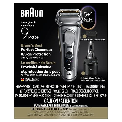 Braun Series 9 PRO+ Electric Shaver, Pro SensoAdapt, 6in1 SmartCare Center, 9697CC, Silver thumbnail 10
