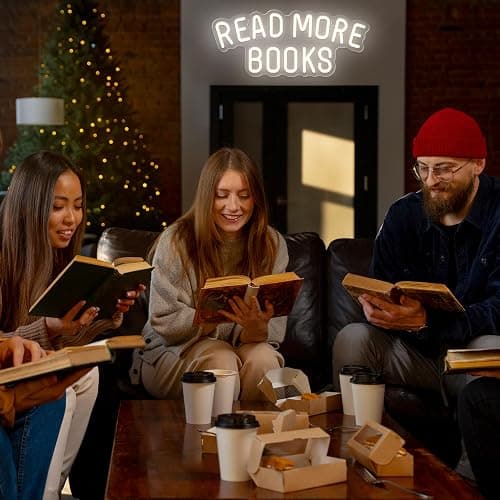 Read More Books Neon Sign Dimmable Book LED Light up Sign for Bedroom Bookstore Reading Room Library Museum Study Room Classroom Wall Decor USB Powered Kids Gifts (15"*6.3") thumbnail 6