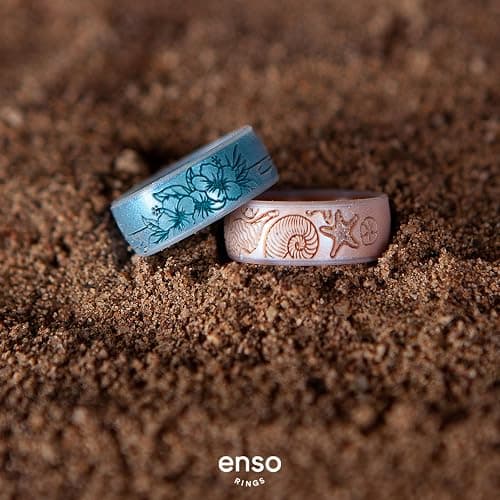 Enso Rings Etched Classic Silicone Rings - Etched Coastal Collection - Comfortable and Flexible Design thumbnail 3