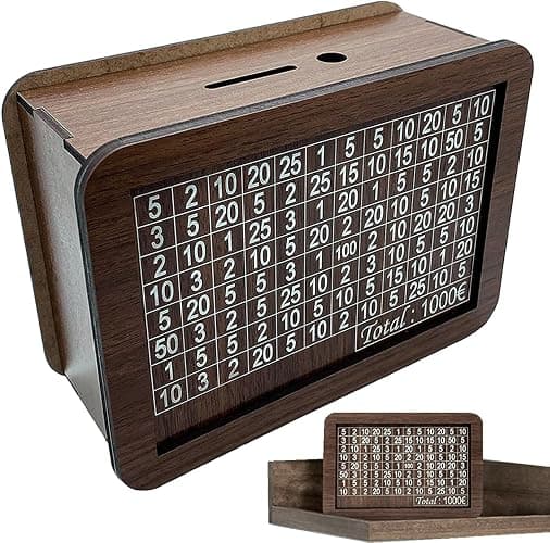 Cash Vault Wooden Savings Box,Piggy Bank for Adults Kids,3D Puzzle Coin Bank with Counting Target,Timber Savings Goals for Boys Grils Money Box (1000 Dollar(Small Size)) thumbnail 6