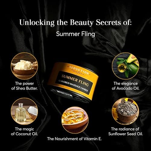 Tropical Scent Massage Oil Candle – Vegan Full Body Massage Therapy & Home SPA – Sustainable Formula for Relaxation & Stress Relief thumbnail 4