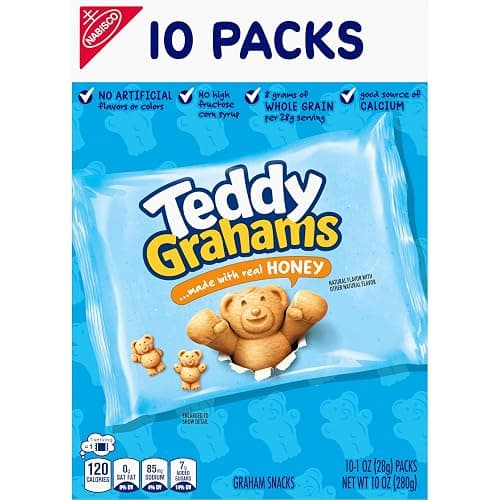 TEDDY GRAHAMS Honey Graham Snacks, 40 Kids Snack Packs (4 Boxes) thumbnail 13