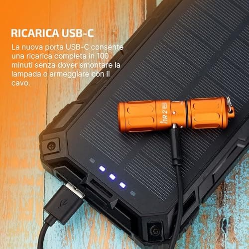OLIGHT i1R2 Pro EOS Mini Torcia 180 Lumen Portachiavi Torcia USB Ricaricabile Luminosa, IPX8 Impermeabile 2M Protezione Anticaduta Piccola per Campeggio All'aperto (Arancia) thumbnail 5