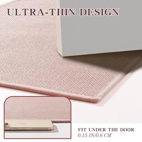 *BOUGHT* Bathroom Rugs Mat 24x17, Ultra Thin Non Slip Bath Mat Small Quick Dry Absorbent Bath Mat for Bathroom Floor, (Pink, 24"x17") thumbnail 3