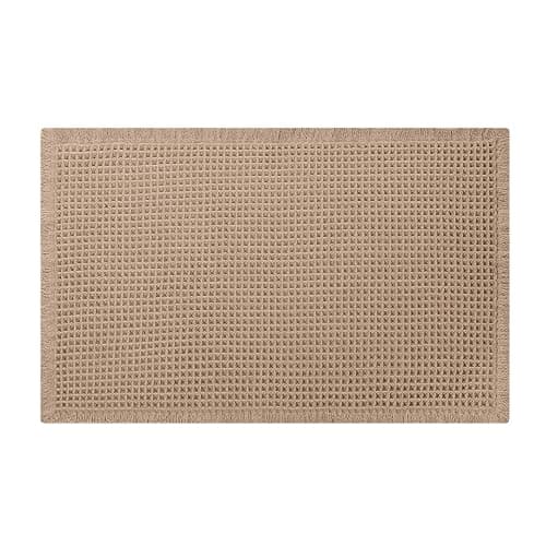 GRLYUH Waffle Bath Mat - Boho Bathroom Rugs Non Slip Washable, Super Absorbent & Quick Dry, Small Bath Mats Farmhouse Bathroom Decor, 18'' x 30'', Khaki thumbnail 9