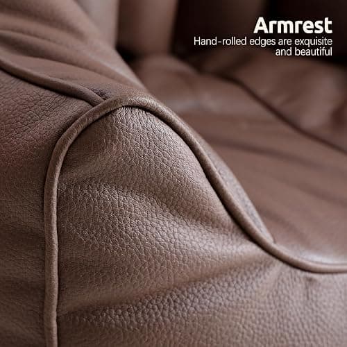 ISAENNE Kids Bean Bag Chair Cover (No Filler),Coffee Zipper Bean Bags Chair Cover,Memory Foam Fillable Beanbag Chair Cover,Suitable for Children,19.7" * 19.7" * 17.7" - Coffe - Medium thumbnail 5