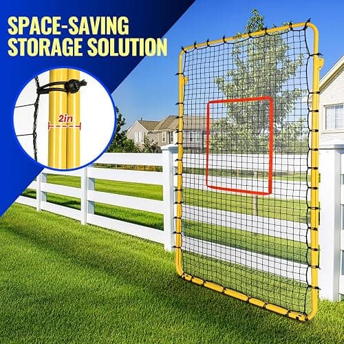SPOYNAL 7x4 FT Volleyball Rebounder Net, 5-Angle Volleyball Training Equipment, Adjustable Rebounder Net Practice Setting, Spiking, and Bumping, Practice Net for Baseball, Softball, Lacrosse, Soccer thumbnail 7