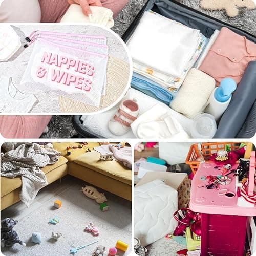 4Pcs Diaper Bag Organizing Pouches Hospital Diaper Bag Organizing Clear Waterproof TPU Kids Toiletry Storage Set Makeup Travel Packing Clutch Cube Bags for Baby Nursing thumbnail 7