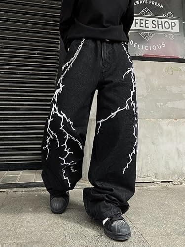 OYICAI Womens Baggy Jeans Wide Leg Denim Pants Y2k 90s Vintage Hip Hop Loose Long Trousers Streetwear thumbnail 5