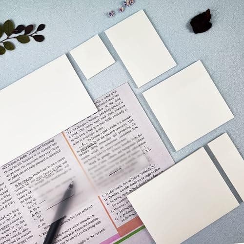 Bsrbock Transparent Sticky Notes 650 Sheets, Clear Sticky Notes, See Through Invisible Translucent Sticky Note for School, Office 13 Packs, (1.5"x1.5", 3"x1", 3"x2", 3"x3", 3"x4",3"x5") thumbnail 6