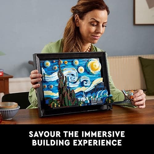 LEGO Ideas Vincent Van Gogh The Starry Night - 3D Puzzle Building Set for Adults, Ages 18+ - Beautifully Detailed Home Wall Art Decor - Gift Ideas for Artists - 21333 - Standard Packaging thumbnail 6