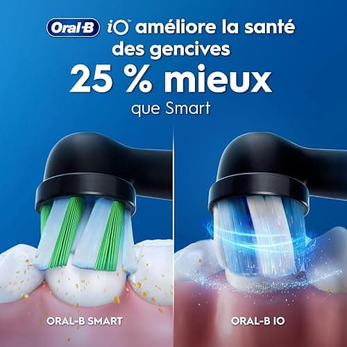 Oral-B Brosse A Dents Electrique iO 3 Noire, 3 Modes De Nettoyage Dont Blancheur, Brossage Silencieux, Capteur De Pression, Brossette De Rechange Oral B, Embout Rond, Chargeur, Etui De Voyage thumbnail 6