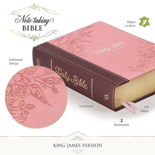 KJV Holy Bible, Note-taking Bible, Faux Leather Hardcover - King James Version, Brown/Pink (KJV Note-taking Editions) thumbnail 3