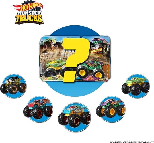 Hot Wheels Monster Trucks 2-Pack, Demolition Doubles Set of 2 Toy Vehicles in 1:64 Scale, for Kids & Collectors (Styles May Vary) thumbnail 4