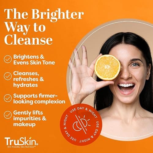 TruSkin Vitamin C Brightening Face Wash with Rosehip Oil, 5 fl oz | Vitamins C & E, Aloe Vera and MSM gently cleanse, refresh and support radiant-looking skin without over-drying thumbnail 3