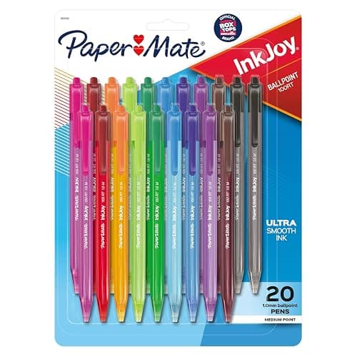 Paper Mate InkJoy 100RT Retractable Ballpoint Pens, Medium Point (1.0mm), Assorted, 20 Count - Image 1