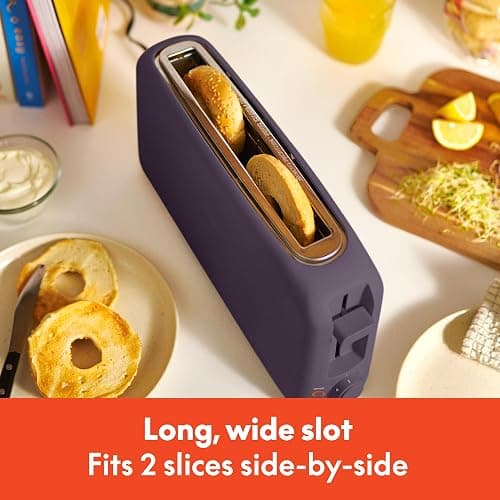 bella 2 Slice Slim Toaster, Fits-anywhere™ Kitchenware, 6 Setting Shade Control with Reheat & Cancel Buttons, Fits sourdough, 10” Long Slot, Anti Jam & Auto Shutoff, 900 Watt, Plum thumbnail 5