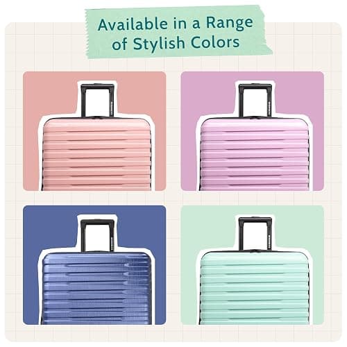 U.S. Traveler Boren Expandable Hardside Rugged Travel Luggage with 8 Spinner Wheels, Rose Pink, Checked-Medium 26-Inch thumbnail 7