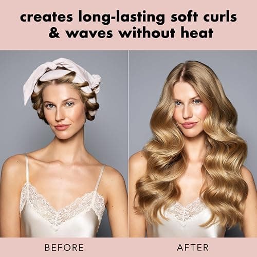 The Hair Edit Heatless Soft Ribbon Curl Set Heatless Curling Rod with 2 Velour Scrunchies for Overnight Curls, No Heat Hair Curler for Women, Damage Free Styling Tool For Long and Medium Hair 69"Long thumbnail 2