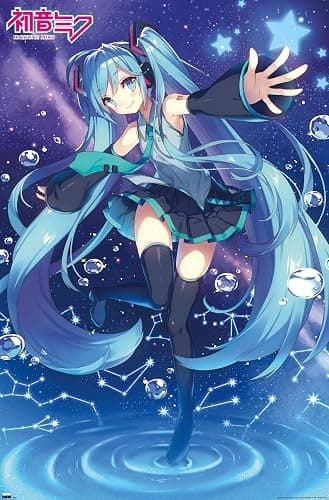 Hatsune Miku - Stars Wall Poster, 34L" x 22.4W", Unframed Version - Image 1