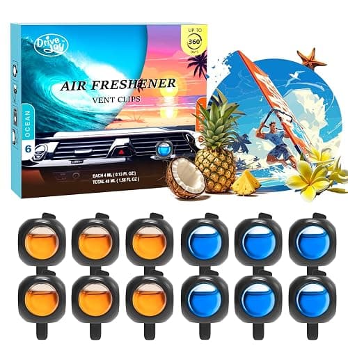 Car Air Freshener Vent Clips, 12 Pack, 6 Ocean, 6 Hawaiian, Provides Long-Lasting Scent, Up to 360 Days, Car Fresheners - Image 1