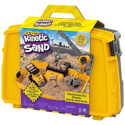 Kinetic Sand, Construction Site Folding Sandbox with 2lbs Play Sand & Toy Truck, Sensory Toys for Kids Ages 3 and up thumbnail 9