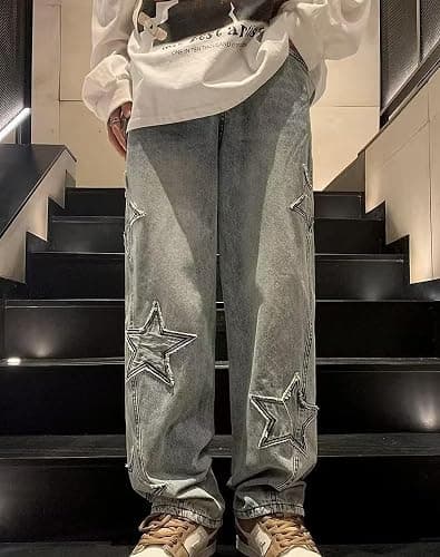 Kisswow Y2k Star Jeans for Women Cute Jeans for Teens Y2k Cargo Pants Women thumbnail 2