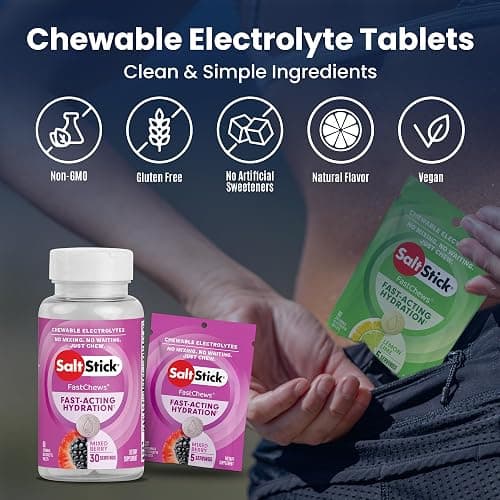 SaltStick Electrolyte FastChews - 90 Count Best Sellers Variety Pack - Chewable Electrolyte Tablets for Hydration, Salt Tabs - 10 Count (Pack of 9) thumbnail 4
