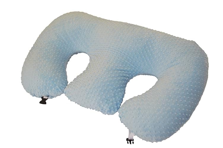 Twin Z Pillow Blue - Breastfeeding, Bottlefeeding, Tummy Time, Reflux, Support and Pregnancy! No Foam! The Ultimate Baby Essentials! The Best in Twins Baby Gear! - Image 1