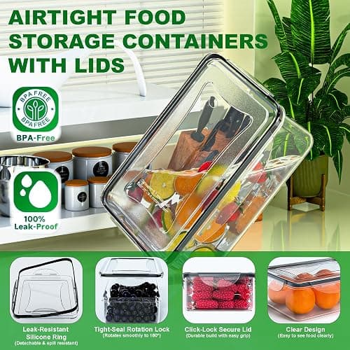54 Pcs Food Storage Containers with Lids Airtight, (27 Containers &27 Lids) Reusable BPA-Free Plastic Food Containers for Kitchen Organization, Leak Proof Freezer/Microwave Safe Meal Prep Lunch Boxes thumbnail 3