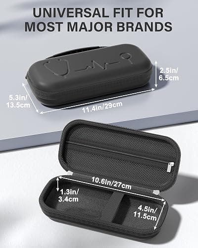 ProCase Stethoscope Case for 3M Littmann Classic III & Cardiology IV, Hard Protective Carrying Case Fits MDF, ADC, Omron Stethoscopes, Medical Storage Bag for Nursing School Essentials -Black thumbnail 7