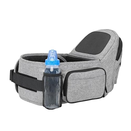 Tushbaby Ergonomic Hip Seat Carrier- for Babies and Toddlers 0-3yrs, Safety Approved, Structured Support, Convenient Pockets, Feeding Aid, Durable YKK Zippers, Foam-Free Build, (Grey) thumbnail 7