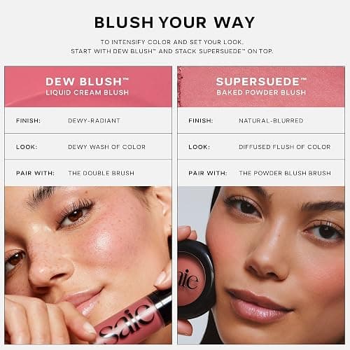 Saie Dew Liquid Blush for Cheeks, Cutie (.40 oz) | Hydrating Liquid Cream Blush Stick with Skin-Loving Formula, Blendable, Dewy Blush for a Natural, Streak-Free Cheek Tint thumbnail 6