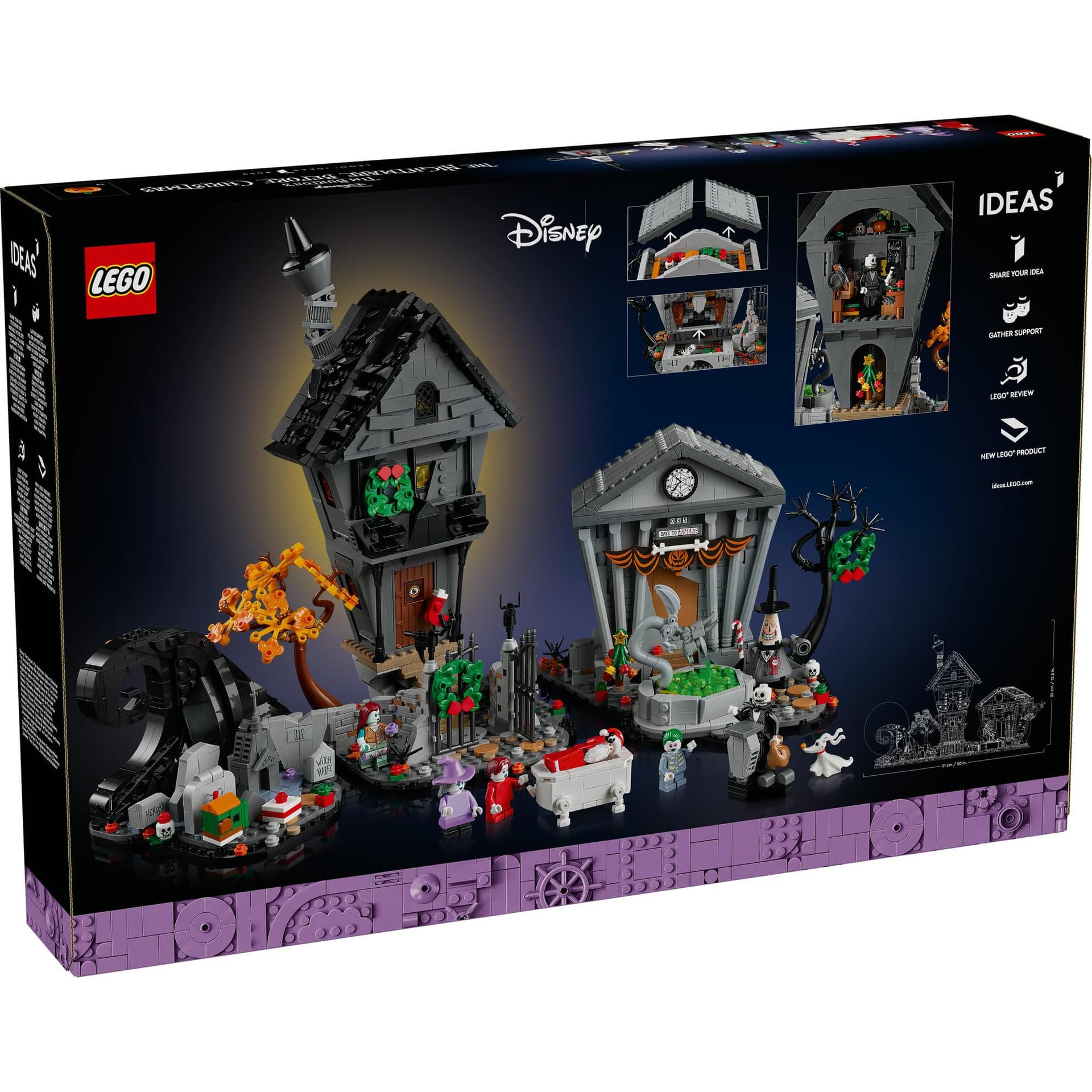 LEGO® Ideas Disney Tim Burton’s The Nightmare Before Christmas Set, Movie Memorabilia Model Kit for Women, Men and Film Lovers, with 6 Character Minifigures Incl. Jack Skelington 21351 thumbnail 11