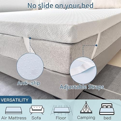 Airensky Twin XL Mattress Topper, 3 Inch Gel Memory Foam Mattress Topper for College Dorm Ventilated Soft Mattress Pad Topper with Washable Cover for Pressure Relief Back Pain, CertiPUR-US Certified thumbnail 7
