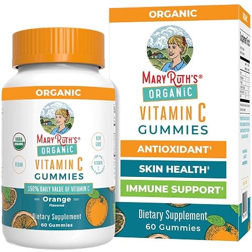 MaryRuth Organics Adult Vitamin C Gummies | USDA Organic | Vegan Chewable Vitamin C Gummies for Ages 14+ | for Immune Support & Overall Wellness | Vegan | Non-GMO | Orange Flavor | 60 Count - Image 1