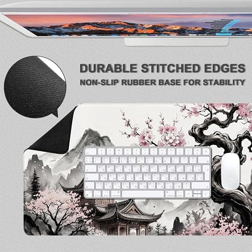 Rcege XL Gaming Mouse Pad with Non-Slip Rubber Base Waterproof Desk Mat | Stitched Edges, Smooth Glide, Extended Desk Pad, Fits Keyboard & Mouse, for Gaming and Home Office thumbnail 3