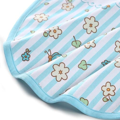 Littleforbig Cotton Waterproof Babydoll Printed Pink Floral Adult Bib with Adjustable Hook-and-Loop Fastener Closure thumbnail 4