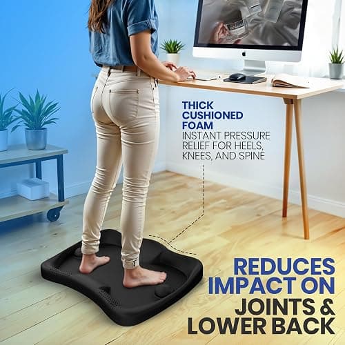 MotionGrey Cushioned Standing Desk Mat - Comfortable Anti Fatigue Mat - with Supportive Thick Kitchen Mat Foam - Perfect Standing Comfort Mat for Standing Desk with Ergonomic Ridge Pattern Surface thumbnail 8