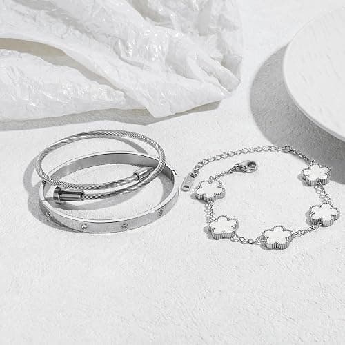 Jade cabbage Gold Bracelets for Women 18K Gold Plated Love Friendship Bracelet With Cubic Zirconia Cuff Bangle Jewelry Set Witness the Gift of Love thumbnail 4