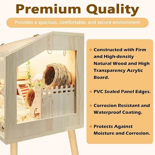 Prolee Hamster Cage with Legs, Guinea Pig Cages Chew Proof, Hamster House, Hamster Cages and Habitats, 48" L x 20" W x 47.6" H thumbnail 4