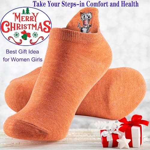 IBEILLI Women Cute Socks 10 Pairs Cotton Kawaii Embroidered Funny Low Cut Ankle Socks for Women Girls thumbnail 5